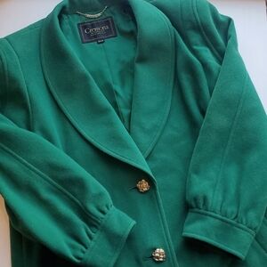 Cremona Vintage Kelly Green Wool Swing Jacket 9A3 Medium